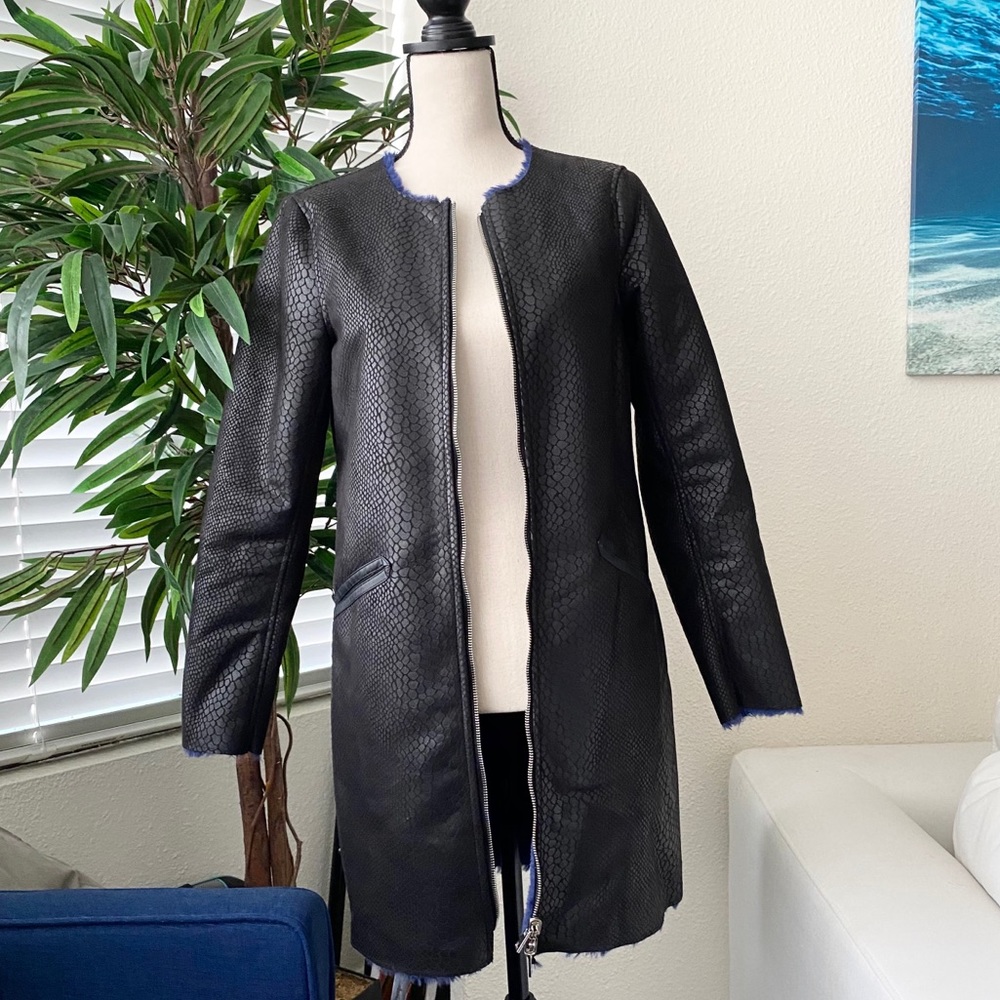 MWOT Guess Reversible Leather/Fur Coat